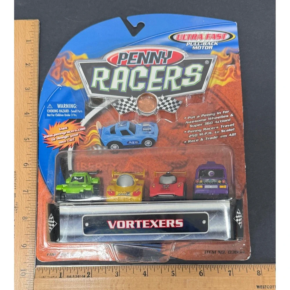 Penny Racers Vortexers‎ Toy Cars Kids Unisex OS Multicolor Pull-Back 4-Pack 2002